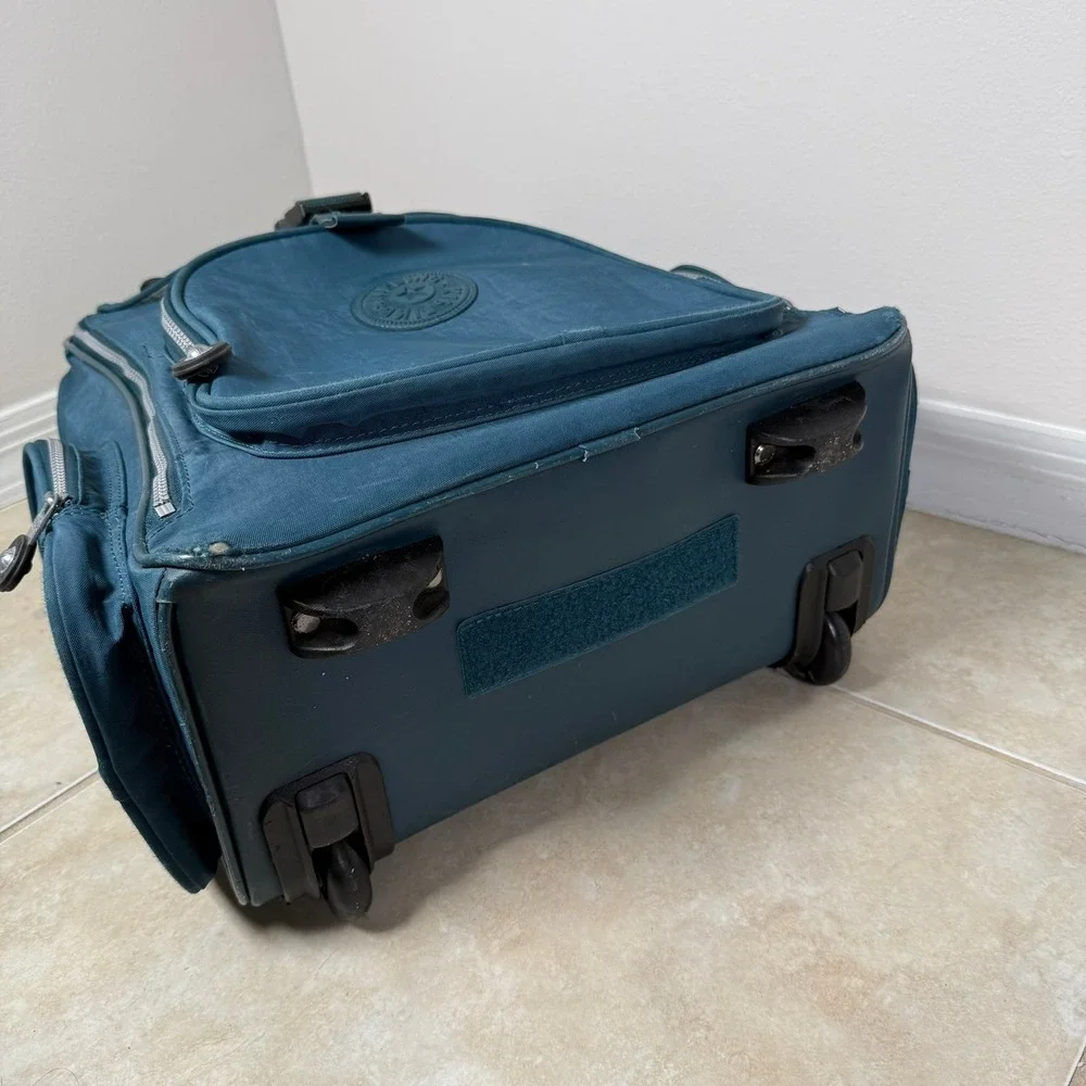 Kipling Alcatraz Rolling Backpack Unisex Large Teal Blue Convertible Laptop Bag